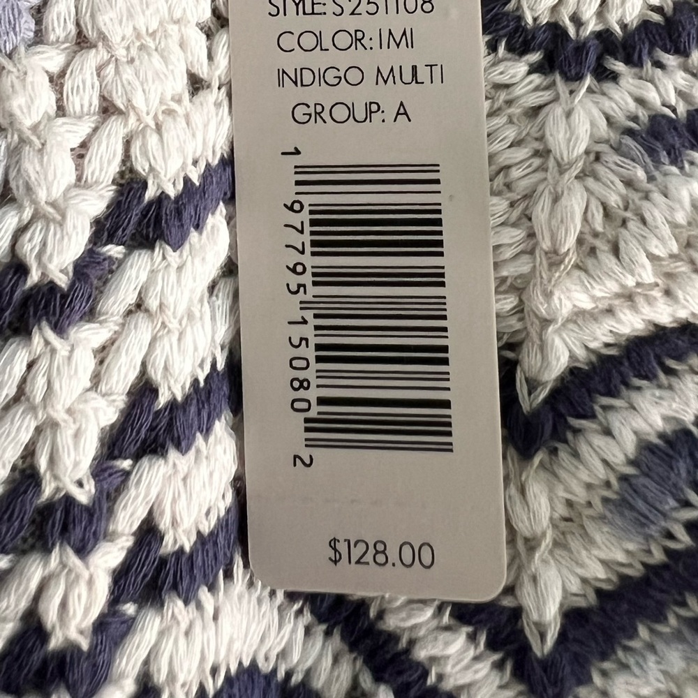 NIC+ZOE Women’s Wave Mix Knit Tank Sweater Blue & Cream, Size L, NWT - Picture 7 of 7